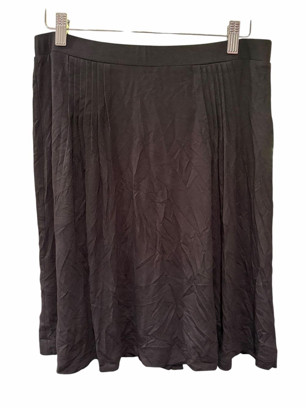 Adrienne Vittadini Black Pleated A-Line Skirt NWT